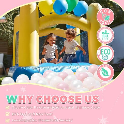 Trendplay Ball Pit Balls Star and Heart For For Childlers - 50 100 200 500 Count Corder Balls for Ball Pit Fun and Play in Kuwait