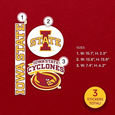 Desert Cactus Iowa University Wallstix ISU Cyclones ملصق جدار قابل للإزالة 11x17 فينيل شارات الاستخدام في الهواء الطلق (التصميم أ) in Saudi Arabia