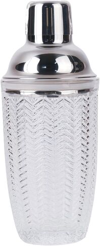 Cocktail Shaker Glass,Martini Shaker With Recipes on Side 13.5oz Mixed Drink Shaker with Glass Cup Professional Bar Tool with Scale Glass (Recipes) in Saudi Arabia