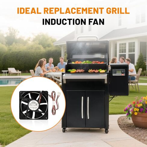 KIT0411 Pellet Grill Induction Fan Motor for Traeger D2 Pro 575/780 and Ironwood 650/885,Silverton 620 810, Century 885, Oven Circulation Fan Replacement Part,1.3A 12V DC in Saudi Arabia
