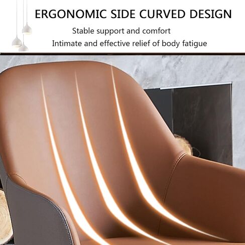 Dining Chairs Set of 2, PU Leather Upholstered Seat Kitchen Counter Chairs with Backrest Dining Room Chairs for Dressing Lounge Living Room Office Bedroom in Saudi Arabia
