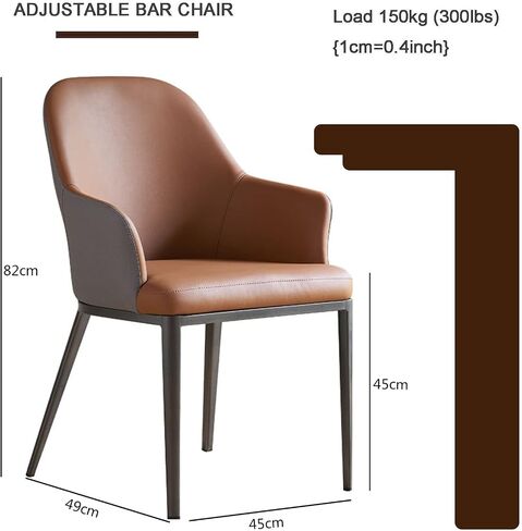 Dining Chairs Set of 2, PU Leather Upholstered Seat Kitchen Counter Chairs with Backrest Dining Room Chairs for Dressing Lounge Living Room Office Bedroom in Saudi Arabia