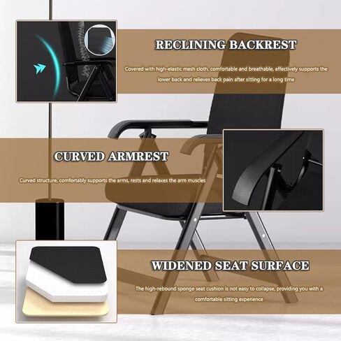 Fold Up air Folding Comfortable and Breathable Back air, Office Sedentary Computer air, Reception air, Load-Bearing 100kg/220.5lbs in Saudi Arabia