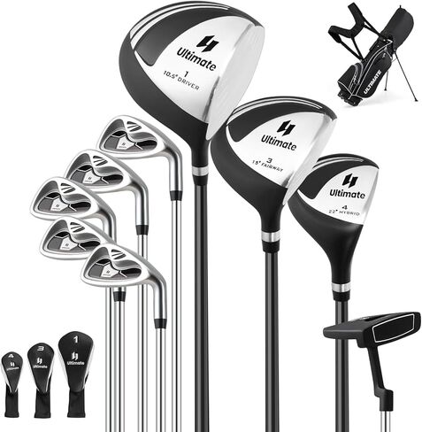 Goplus Complete Golf Club Set for Men, 9 Pieces Golf Clubs with #1 Driver, #3 Fairway, #4 Hybrid, #6 & #7 & #8 & #9 & #P Irons, Putter, Head Covers, Men's Right Handed in Saudi Arabia