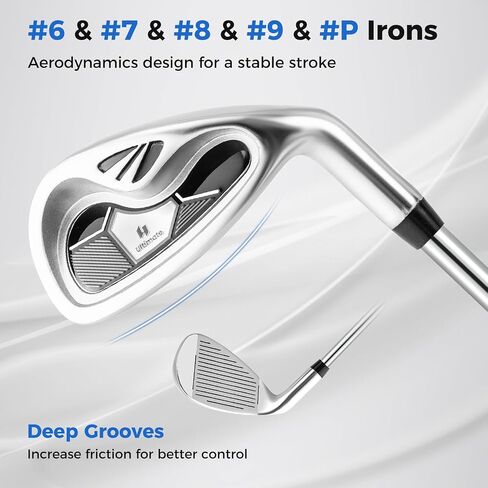 Goplus Complete Golf Club Set for Men, 9 Pieces Golf Clubs with #1 Driver, #3 Fairway, #4 Hybrid, #6 & #7 & #8 & #9 & #P Irons, Putter, Head Covers, Men's Right Handed in Saudi Arabia