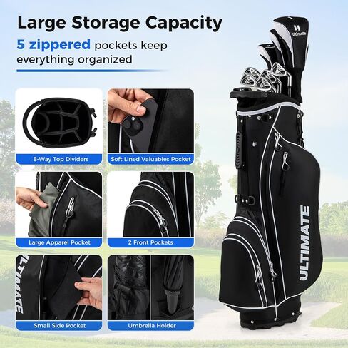 Goplus Complete Golf Club Set for Men, 9 Pieces Golf Clubs with #1 Driver, #3 Fairway, #4 Hybrid, #6 & #7 & #8 & #9 & #P Irons, Putter, Head Covers, Men's Right Handed in Saudi Arabia