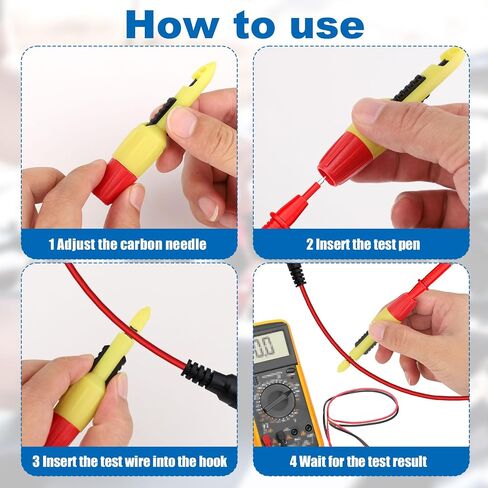 4pcs Wire Piercing Probe Kit, 0.08in and 0.16in Insulation Puncture Wire Probe Piercing Clip Test Tool for Multimeter Equipment Home Appliance Repair Electricity Meter Testing Accessories in Saudi Arabia