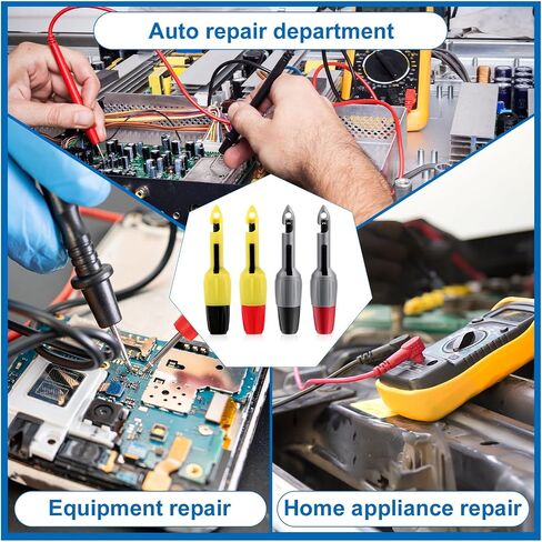4pcs Wire Piercing Probe Kit, 0.08in and 0.16in Insulation Puncture Wire Probe Piercing Clip Test Tool for Multimeter Equipment Home Appliance Repair Electricity Meter Testing Accessories in Saudi Arabia
