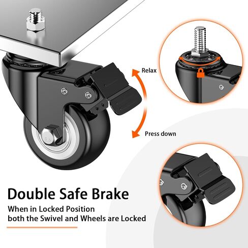 4 inch Threaded Stem Casters Set of 4 Heavy Duty 2000lbs,3/8"-16 x 1(Stem Diameter 3/8", Stem Length 1"), Swivel Casters Set of 4, Casters, Industrial Castor Wheels for Cart,Furniture in Saudi Arabia