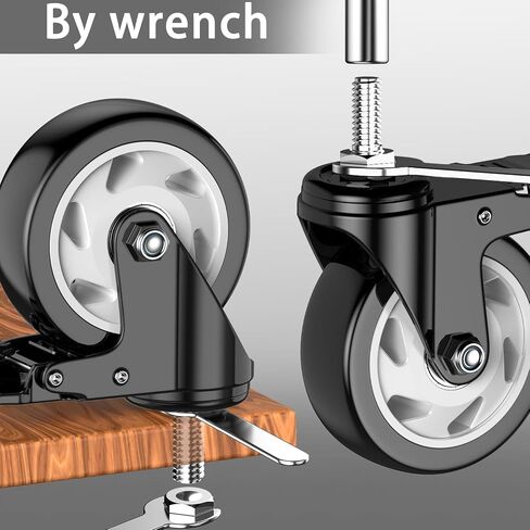 4 inch Threaded Stem Casters Set of 4 Heavy Duty 2000lbs,3/8"-16 x 1(Stem Diameter 3/8", Stem Length 1"), Swivel Casters Set of 4, Casters, Industrial Castor Wheels for Cart,Furniture in Saudi Arabia