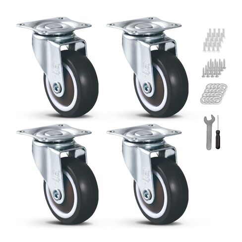 1.5 '' عجلات العجلات مجموعة من 4 عجلات شديدة التحمل لا ضوضاء ، عجلات العجلات العلوية دوارة لمشروع صغير ، منضدة ، طاولة جانبية ، أثاث وعلبة عمل (1.5 بوصة دوارة) in Kuwait