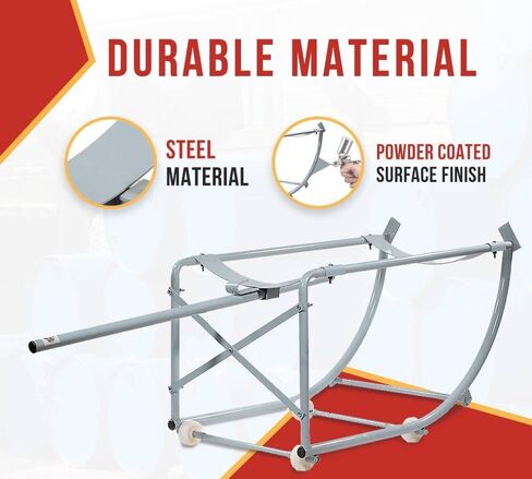 MyTee Products 55 Gallon Movable Drum Cradle ، سعة 440 رطلاً مع عجلات الإمالة غير المتوفرة-حامل طبل الزيت مع المهد القابل للتراجع عن معالجة الطبل الصلب للطبول الدائرية in Saudi Arabia