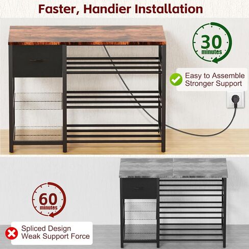 Frebomboo 3D Printer Filament Storage Rack, Versatile 3D Printer Stand Shelf with Drawer, Mobile 3-Tier Metal Filament Spool Holder, Perfect 3D Printer Cart Desk for Office Workshop Studio in Saudi Arabia