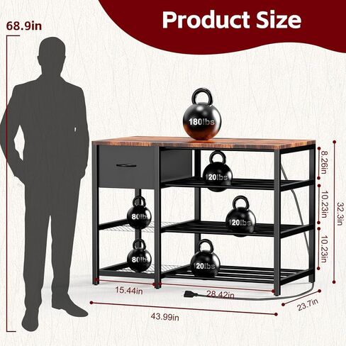 Frebomboo 3D Printer Filament Storage Rack, Versatile 3D Printer Stand Shelf with Drawer, Mobile 3-Tier Metal Filament Spool Holder, Perfect 3D Printer Cart Desk for Office Workshop Studio in Saudi Arabia