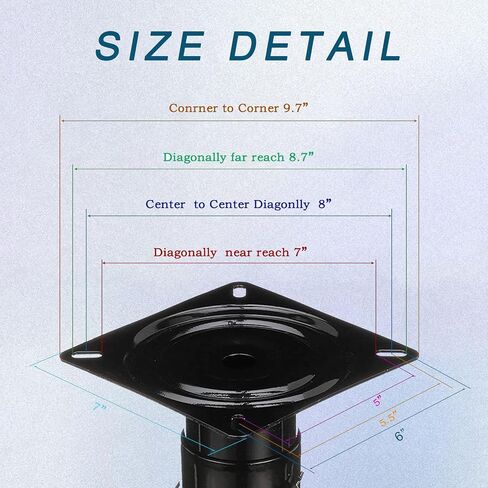 Boat Seat Pedestal Height Adjustable 11-18 inches Black Powder Coated Base for Yacht Boat Seat Mount,Ideal for Boating and Fishing Enthusiasts,Reinforced Welded Joints in Saudi Arabia