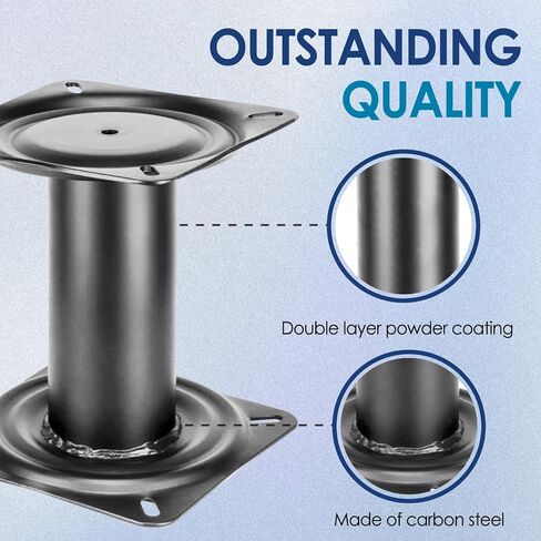 Boat Seat Pedestal Height Adjustable 11-18 inches Black Powder Coated Base for Yacht Boat Seat Mount,Ideal for Boating and Fishing Enthusiasts,Reinforced Welded Joints in Saudi Arabia