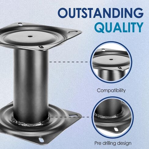Boat Seat Pedestal Height Adjustable 11-18 inches Black Powder Coated Base for Yacht Boat Seat Mount,Ideal for Boating and Fishing Enthusiasts,Reinforced Welded Joints in Saudi Arabia