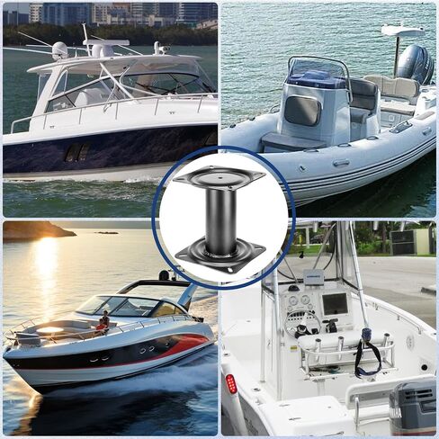 Boat Seat Pedestal Height Adjustable 11-18 inches Black Powder Coated Base for Yacht Boat Seat Mount,Ideal for Boating and Fishing Enthusiasts,Reinforced Welded Joints in Saudi Arabia