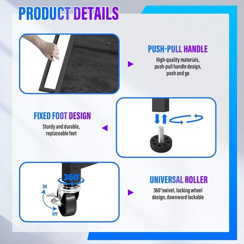 3D Printer Stand Filaments Storage, Heavy Duty 3D Printer Table Filament Storage Rack with Wheels, 3D Printer Cart Desk for PLA/ABS/TPU/Nylon, 3D Printer Shelf for Workshop Studio Home Office (Black) in Kuwait