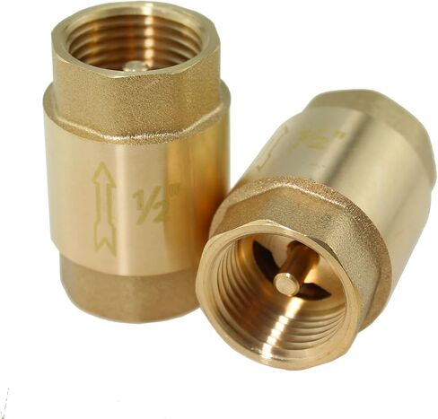Maxmoral 2PCS 1/2 Inch Female Thread Solid Brass Check Valves Anti Reflux Industrial Hydraulics Pneumatics Plumbing Fitting for Fuel/Air/Liquid/Oil Piping Applications and Connection in Saudi Arabia