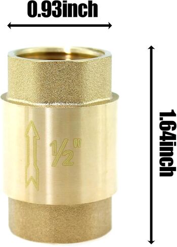 Maxmoral 2PCS 1/2 Inch Female Thread Solid Brass Check Valves Anti Reflux Industrial Hydraulics Pneumatics Plumbing Fitting for Fuel/Air/Liquid/Oil Piping Applications and Connection in Saudi Arabia