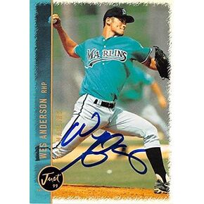 Autograph Warehouse 421056 Wes Anderson Autographed Baseball Card Florida Marlins GCL FT 1999 Just Minors No.2 in Saudi Arabia