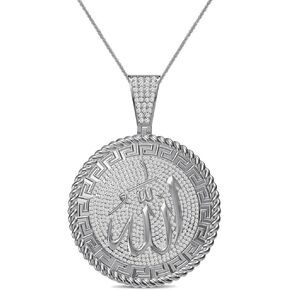 حقيقية حقيقية أصيلة الماس Moissanite 2.50 CWT. 30+ غرام الله الإله الإسلامي السحر العربي 10K الذهب الانتهاء من قلادة دينية + سلسلة in Saudi Arabia