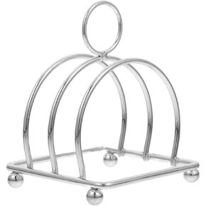 Hemoton Stainless Steel Toast Rack Holder – Multi-Functional Bread Organizer for Slices, Books, Recipes – Space-Saving Countertop Kitchen Storage Rack, 4.09"X3.18"X3.18", Silver in Saudi Arabia