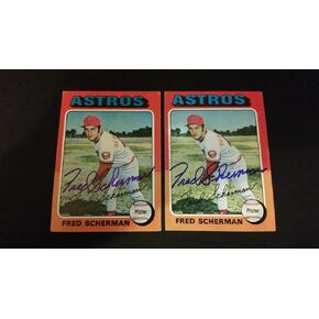 Fred Scherman Astros 1975 Topps #252 Tigers وقعت توقيعه الأصيل FB15 - بطاقات البيسبول الموقعة in Saudi Arabia