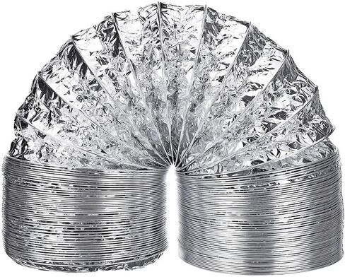 Aluminum Foil Hose Inner Diameter 120mm Flexible 1.5-6m Pipe Ventilation Duct Ventilation Hose Dryer Hood Exhaust Duct(4m) in Kuwait