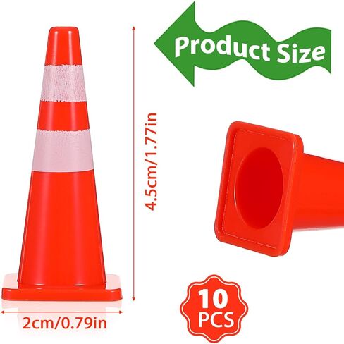 10PCS Mini Traffic Cones, 1.77 in Roadblock Plastic Cones Traffic Signs for Micro Landscape Sand Table Engineering Construction Road Cone Model (Orange) in Saudi Arabia