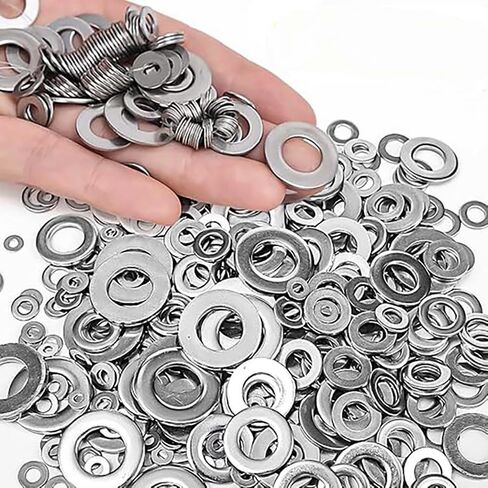 غسالة مسطحة من الفولاذ المقاوم للصدأ ، 105pcs غسالات مسطحة M3 إلى M10 مسطح غسالة ، فضية in Saudi Arabia