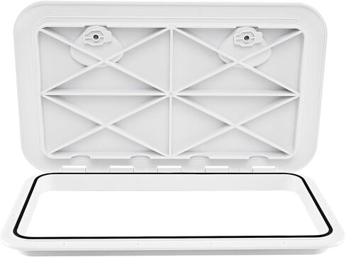 هاتش قارب Gymax 24 "× 14" ، فتحة الوصول إلى سطح السفينة البحرية مع مفصلات غطاء 180 درجة ، السطح غير المنزلق ، ختم مطاطي مقاوم للتسرب ، مستطيل أبيض ، يسهل تثبيته in Saudi Arabia