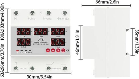 63A 100A 3 Phase 3P+N محدد الطور القابل للتعديل عبر الجهد الحالي حامي ATS ATS Automatic Switch Switch Relay (3 شاشات ، 100A) in Saudi Arabia