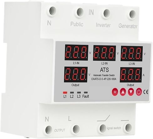 63A 100A 3 Phase 3P+N محدد الطور القابل للتعديل عبر الجهد الحالي حامي ATS ATS Automatic Switch Switch Relay (3 شاشات ، 100A) in Saudi Arabia