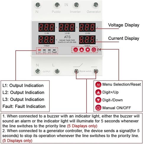 63A 100A 3 Phase 3P+N محدد الطور القابل للتعديل عبر الجهد الحالي حامي ATS ATS Automatic Switch Switch Relay (3 شاشات ، 100A) in Saudi Arabia