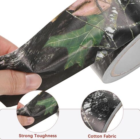2.0IN x 10.94Yards Camouflage Gaffer Tape [2 Roll] - Self Adhesive Camo Tape Wear-Resistant Use for Outdoor Camping & Hunting - [Forest] Thick Cotton Fabric Tape in Saudi Arabia