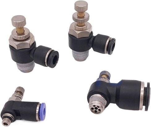 10pcs a lot air cylinder throttle valve thread PT M5 1/8 1/4 inch 4mm 6mm small pneumatic fittings SC SL for hose solenoid valve(SC4-M5) in Saudi Arabia