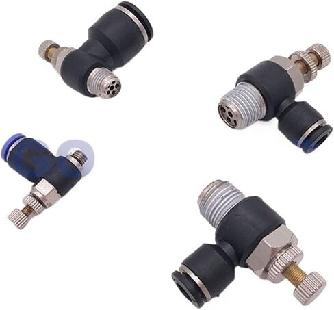 10pcs a lot air cylinder throttle valve thread PT M5 1/8 1/4 inch 4mm 6mm small pneumatic fittings SC SL for hose solenoid valve(SC4-M5) in Saudi Arabia