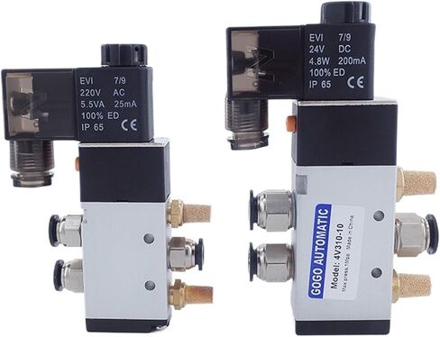 4V110-06 4V210-08 4V310-10 4V410-15 valves with Muffler connector 4mm/6mm/8mm/10mm/12mm 5/2 way solenoid valve 12V 24V 220V(4V210-08,AC110V_WITH 12MM) in Saudi Arabia