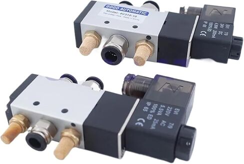 4V110-06 4V210-08 4V310-10 4V410-15 valves with Muffler connector 4mm/6mm/8mm/10mm/12mm 5/2 way solenoid valve 12V 24V 220V(4V210-08,AC110V_WITH 12MM) in Saudi Arabia