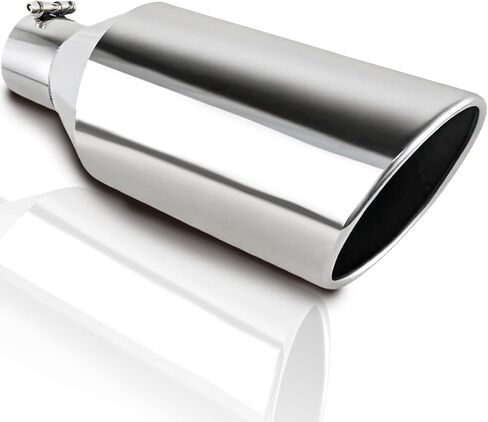 Mupera Universal 2.5 Inch Inlet Exhaust Tip-2 Pack, 6" Outlet, 9" Long Exhaust Tip for 2.5 Inch Outside Diameter Exhaust Tips, Silver Stainless Steel Exhaust Tips, Weld-On in Saudi Arabia