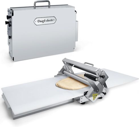 Folding Dough Sheeter with 2 Sheeter Boards, Stainless Steel, Adjustable Thickness, Countertop Manual Dough Roller Machine in Saudi Arabia