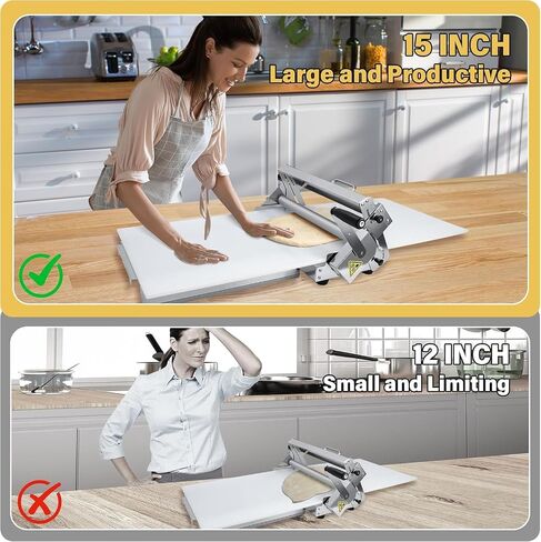 Folding Dough Sheeter with 2 Sheeter Boards, Stainless Steel, Adjustable Thickness, Countertop Manual Dough Roller Machine in Saudi Arabia
