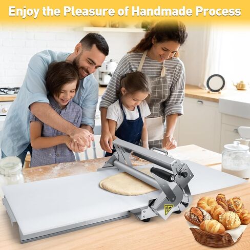 Folding Dough Sheeter with 2 Sheeter Boards, Stainless Steel, Adjustable Thickness, Countertop Manual Dough Roller Machine in Saudi Arabia