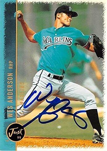 مستودع توقيعه 421056 WES Anderson Cardball Card Florida Marlins GCL FT 1999 Just Minors No.2 in Saudi Arabia