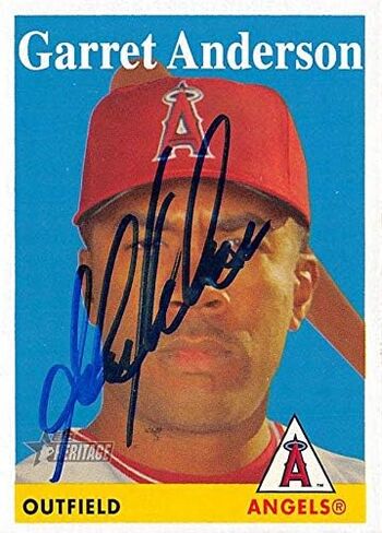 Sports Memorabilia Autograph Warehouse 570497 California Angels Anaheim, SC Garret Anderson Autographed Baseball Card - 2007 Topps Heritage No.165 in Saudi Arabia