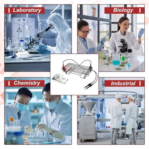 Multi-Functional Horizontal Electrophoresis Tank, 120×120mm Large Gel, 700mL Buffer Volume Electrophoresis System for Lab Biology in Kuwait