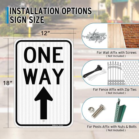 Faittoo One Way Tays مع AP ARROW ، 18 × 12 بوصة من الدرجة من الألومنيوم الخالي من الصدأ ، والطقس/التلاشي المقاوم ، والمحمية بالأشعة فوق البنفسجية ، وسهلة التثبيت ، والداخلية/الاستخدام في الهواء الطلق in Kuwait