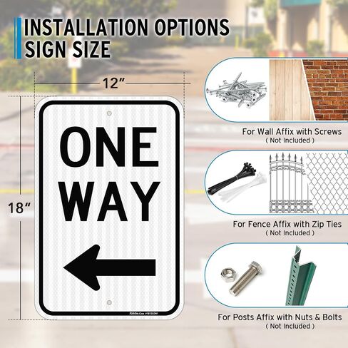 Faittoo One Way Tays مع AP ARROW ، 18 × 12 بوصة من الدرجة من الألومنيوم الخالي من الصدأ ، والطقس/التلاشي المقاوم ، والمحمية بالأشعة فوق البنفسجية ، وسهلة التثبيت ، والداخلية/الاستخدام في الهواء الطلق in Kuwait